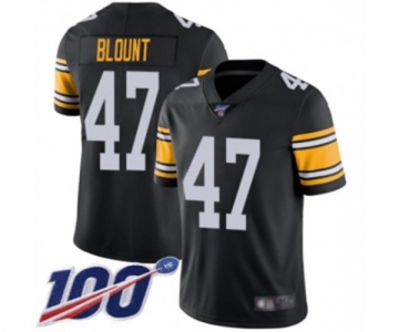 Men's Pittsburgh Steelers #47 Mel Blount Black Alternate Vapor Untouchable Limited Player 100th Season Football Jersey