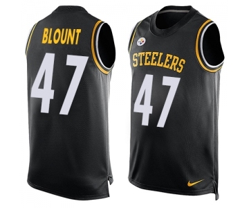 Men's Pittsburgh Steelers #47 Mel Blount Limited Black Player Name & Number Tank Top Football Jersey