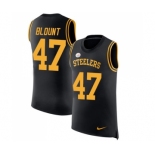 Men's Pittsburgh Steelers #47 Mel Blount Limited Black Rush Player Name & Number Tank Top Football Jersey