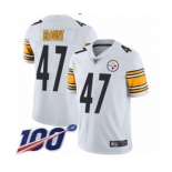 Men's Pittsburgh Steelers #47 Mel Blount White Vapor Untouchable Limited Player 100th Season Football Jersey