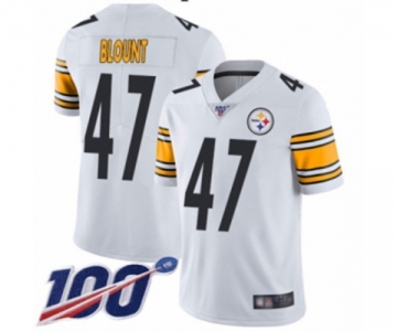 Men's Pittsburgh Steelers #47 Mel Blount White Vapor Untouchable Limited Player 100th Season Football Jersey