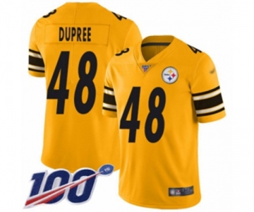 Men's Pittsburgh Steelers #48 Bud Dupree Limited Gold Inverted Legend 100th Season Football Jersey