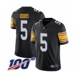 Men's Pittsburgh Steelers #5 Joshua Dobbs Black Alternate Vapor Untouchable Limited Player 100th Season Football Jersey