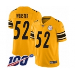 Men's Pittsburgh Steelers #52 Mike Webster Limited Gold Inverted Legend 100th Season Football Jersey