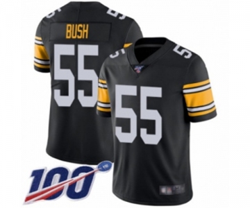 Men's Pittsburgh Steelers #55 Devin Bush Black Alternate Vapor Untouchable Limited Player 100th Season Football Jersey