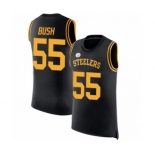 Men's Pittsburgh Steelers #55 Devin Bush Black Rush Player Name & Number Tank Top Football Jersey