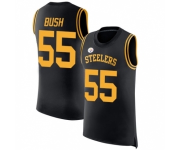 Men's Pittsburgh Steelers #55 Devin Bush Black Rush Player Name & Number Tank Top Football Jersey