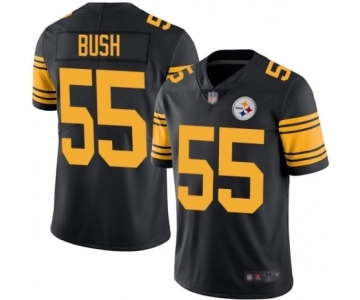 Men's Pittsburgh Steelers #55 Devin Bush Limited Black Rush Vapor Untouchable Football Jersey