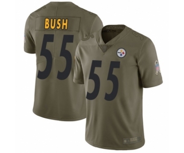 Men's Pittsburgh Steelers #55 Devin Bush Limited Olive 2017 Salute to Service Football Jersey