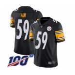 Men's Pittsburgh Steelers #59 Jack Ham Black Team Color Vapor Untouchable Limited Player 100th Season Football Jersey