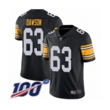 Men's Pittsburgh Steelers #63 Dermontti Dawson Black Alternate Vapor Untouchable Limited Player 100th Season Football Jersey