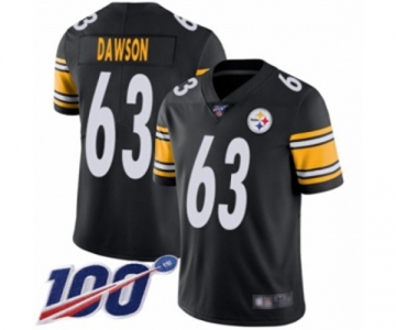 Men's Pittsburgh Steelers #63 Dermontti Dawson Black Team Color Vapor Untouchable Limited Player 100th Season Football Jersey