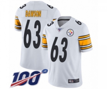 Men's Pittsburgh Steelers #63 Dermontti Dawson White Vapor Untouchable Limited Player 100th Season Football Jersey