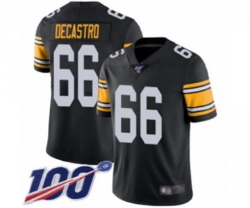 Men's Pittsburgh Steelers #66 David DeCastro Black Alternate Vapor Untouchable Limited Player 100th Season Football Jersey