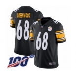 Men's Pittsburgh Steelers #68 L.C. Greenwood Black Team Color Vapor Untouchable Limited Player 100th Season Football Jersey