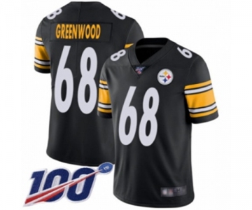 Men's Pittsburgh Steelers #68 L.C. Greenwood Black Team Color Vapor Untouchable Limited Player 100th Season Football Jersey