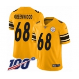 Men's Pittsburgh Steelers #68 L.C. Greenwood Limited Gold Inverted Legend 100th Season Football Jersey