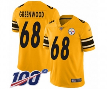 Men's Pittsburgh Steelers #68 L.C. Greenwood Limited Gold Inverted Legend 100th Season Football Jersey