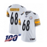 Men's Pittsburgh Steelers #68 L.C. Greenwood White Vapor Untouchable Limited Player 100th Season Football Jersey