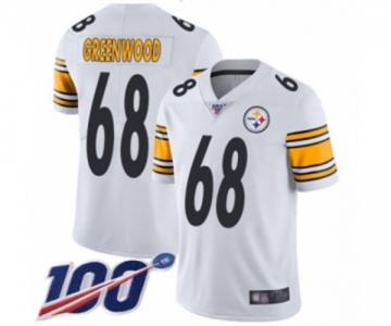 Men's Pittsburgh Steelers #68 L.C. Greenwood White Vapor Untouchable Limited Player 100th Season Football Jersey