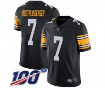 Men's Pittsburgh Steelers #7 Ben Roethlisberger Black Alternate Vapor Untouchable Limited Player 100th Season Football Jersey