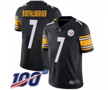 Men's Pittsburgh Steelers #7 Ben Roethlisberger Black Team Color Vapor Untouchable Limited Player 100th Season Football Jersey