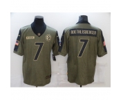 Men's Pittsburgh Steelers #7 Ben Roethlisberger Nike Olive 2021 Salute To Service Limited Player Jersey