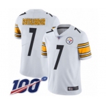 Men's Pittsburgh Steelers #7 Ben Roethlisberger White Vapor Untouchable Limited Player 100th Season Football Jersey