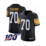 Men's Pittsburgh Steelers #70 Ernie Stautner Black Alternate Vapor Untouchable Limited Player 100th Season Football Jersey