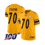 Men's Pittsburgh Steelers #70 Ernie Stautner Limited Gold Inverted Legend 100th Season Football Jersey