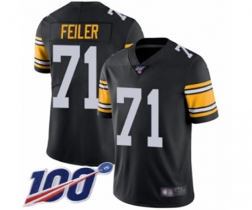 Men's Pittsburgh Steelers #71 Matt Feiler Black Alternate Vapor Untouchable Limited Player 100th Season Football Jersey