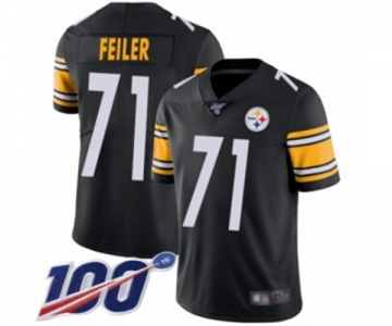 Men's Pittsburgh Steelers #71 Matt Feiler Black Team Color Vapor Untouchable Limited Player 100th Season Football Jersey