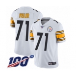 Men's Pittsburgh Steelers #71 Matt Feiler White Vapor Untouchable Limited Player 100th Season Football Jersey