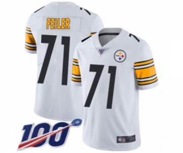 Men's Pittsburgh Steelers #71 Matt Feiler White Vapor Untouchable Limited Player 100th Season Football Jersey