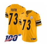 Men's Pittsburgh Steelers #73 Ramon Foster Limited Gold Inverted Legend 100th Season Football Jersey