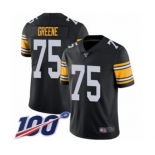 Men's Pittsburgh Steelers #75 Joe Greene Black Alternate Vapor Untouchable Limited Player 100th Season Football Jersey