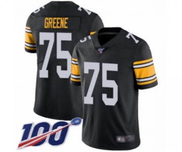 Men's Pittsburgh Steelers #75 Joe Greene Black Alternate Vapor Untouchable Limited Player 100th Season Football Jersey