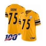 Men's Pittsburgh Steelers #75 Joe Greene Limited Gold Inverted Legend 100th Season Football Jersey