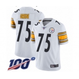 Men's Pittsburgh Steelers #75 Joe Greene White Vapor Untouchable Limited Player 100th Season Football Jersey