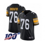 Men's Pittsburgh Steelers #76 Chukwuma Okorafor Black Alternate Vapor Untouchable Limited Player 100th Season Football Jersey