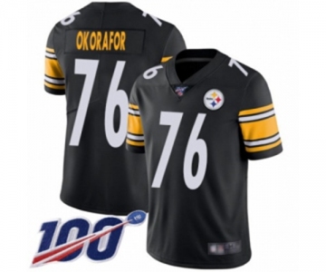 Men's Pittsburgh Steelers #76 Chukwuma Okorafor Black Team Color Vapor Untouchable Limited Player 100th Season Football Jersey