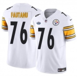 Men's Pittsburgh Steelers #76 Troy Fautanu White 2024 With Dradt Patch F.U.S.E. Vapor Limited Football Stitched Jersey