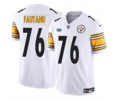 Men's Pittsburgh Steelers #76 Troy Fautanu White 2024 With Dradt Patch F.U.S.E. Vapor Limited Football Stitched Jersey