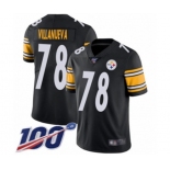 Men's Pittsburgh Steelers #78 Alejandro Villanueva Black Team Color Vapor Untouchable Limited Player 100th Season Football Jersey