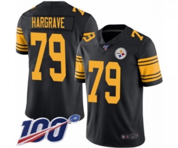 Men's Pittsburgh Steelers #79 Javon Hargrave Limited Black Rush Vapor Untouchable 100th Season Football Jersey