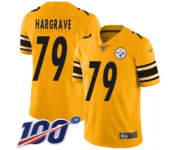 Men's Pittsburgh Steelers #79 Javon Hargrave Limited Gold Inverted Legend 100th Season Football Jersey