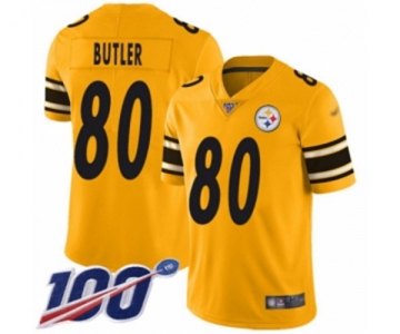 Men's Pittsburgh Steelers #80 Jack Butler Limited Gold Inverted Legend 100th Season Football Jersey