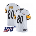 Men's Pittsburgh Steelers #80 Jack Butler White Vapor Untouchable Limited Player 100th Season Football Jersey