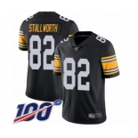 Men's Pittsburgh Steelers #82 John Stallworth Black Alternate Vapor Untouchable Limited Player 100th Season Football Jersey