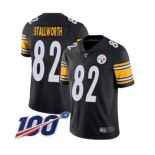 Men's Pittsburgh Steelers #82 John Stallworth Black Team Color Vapor Untouchable Limited Player 100th Season Football Jersey